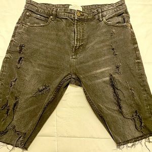 Pull & Bear Distressed Denim Shorts- Waist 38